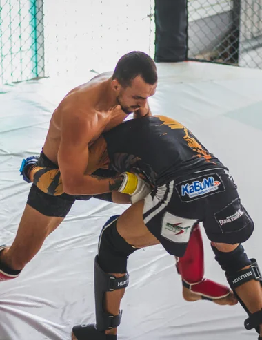 CrossFit area equipped with functional training equipment